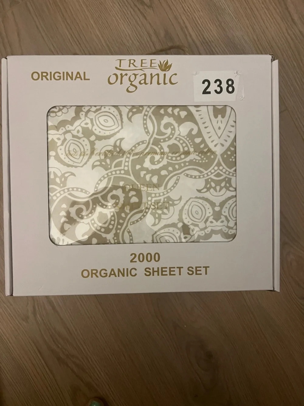 2000 Organic Sheet Set in Beige Paisley